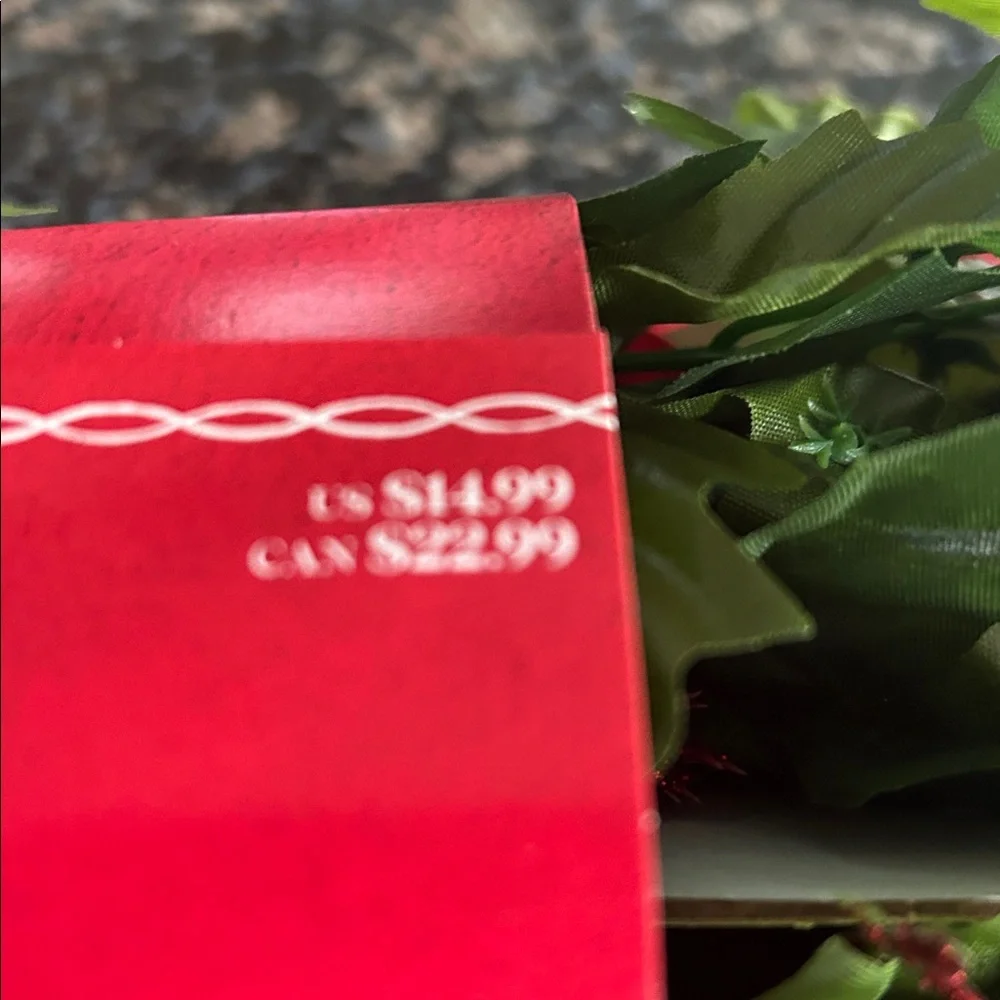 ASHLAND CHAIN GARLAND RED POINSETTIA AND BERRY 6 FT NWT
